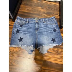 Torrid High Rise Denim Cut Off Shorts With Stars Size 20